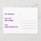 Carte Postale 67e Anniversaire – Motif de feux d'artifice amusan (Dos)