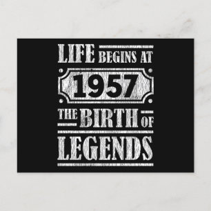 Carte Postale 68 Ans 1957 Naissance d'une Légende 68e Anniversai