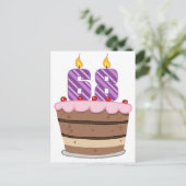 Carte Postale 68 ans sur le gâteau d'anniversaire (Debout devant)