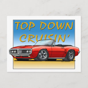 Carte Postale 68 Firebird rouge convertible