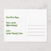 Carte Postale 68e anniversaire : Pink Stripes & Hearts, Arc-en-c (Dos)