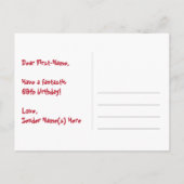 Carte Postale 69e anniversaire : Pink Stripes & Hearts, Arc en c (Dos)