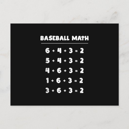 Carte Postale 6 4 3 2 Maths de baseball - Jeu de softball à joue (Devant)