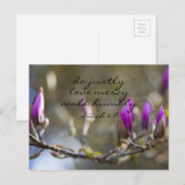 Carte Postale 6:8 inspiré de Micah de vers de bible ; Magnolia (Devant / Derrière)