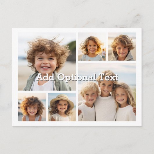 Carte Postale 6 Collage de photos -- Texte facultatif CAN Modifi (Devant)