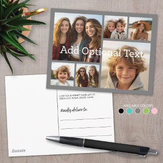 Carte Postale 6 Collage de photos Texte facultatif — PEUT Modifi