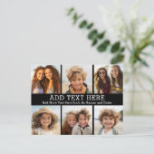 Carte Postale 6 Collage photo 2 lignes de texte — CAN Edit Black (Debout devant)