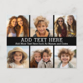 Carte Postale 6 Collage photo 2 lignes de texte — CAN Edit Black (Devant)