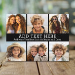 Carte Postale 6 Collage photo 2 lignes de texte — CAN Edit Black<br><div class="desc">Un collage de 6 photos carrés avec 2 lignes de texte en surbrillance au milieu. Ajoutez "GRANDPA" ou "DADDY" avec la photo des enfants et faites un mignon souvenir pour la famille. Ajoutez vos photos préférées à ce modèle amusant. Vous pouvez utiliser des photos carrés ou n'importe quelle photo pour...</div>