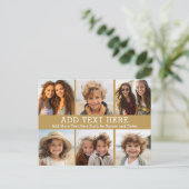 Carte Postale 6 Collage photo 2 lignes de texte — CAN Edit Gold (Debout devant)