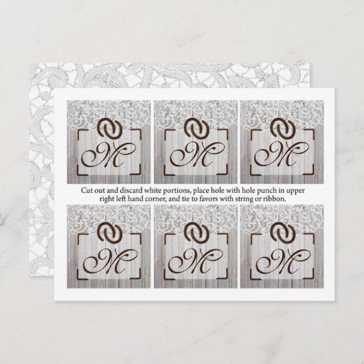 Carte Postale 6 Favoriser les étiquettes Chaussures Mariages à c (Devant / Derrière)