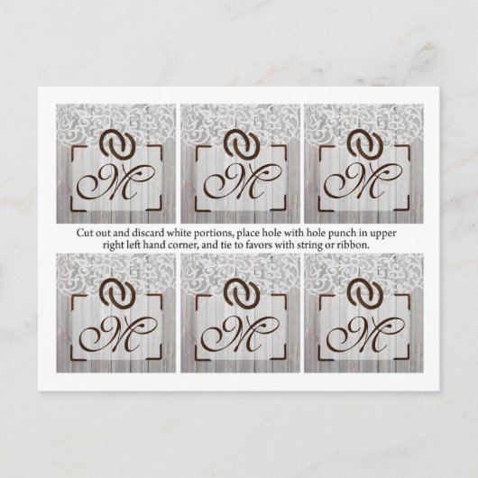 Carte Postale 6 Favoriser les étiquettes Chaussures Mariages à c (Devant)