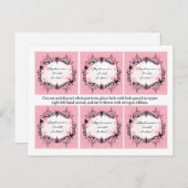 Carte Postale 6 Favoriser les étiquettes Girly Butterfly Zebra P (Devant / Derrière)