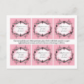 Carte Postale 6 Favoriser les étiquettes Girly Butterfly Zebra P (Devant)