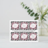 Carte Postale 6 Favoriser les étiquettes Girly Butterfly Zebra P (Debout devant)