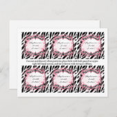 Carte Postale 6 Favoriser les étiquettes Girly Butterfly Zebra P (Devant / Derrière)