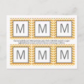 Carte Postale 6 Favoriser les étiquettes Gris Jaune Gris Gris Ch (Devant)