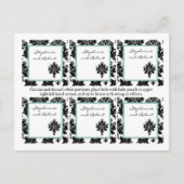 Carte Postale 6 Favoriser les étiquettes Mariage Black Damask La (Devant)