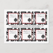 Carte Postale 6 Favoriser les étiquettes Mariage Black Red Damas (Devant)