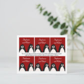 Carte Postale 6 Favoriser les étiquettes Mariage Penguin Love Co (Debout devant)