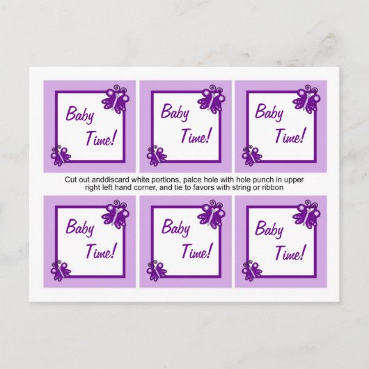 Carte Postale 6 Favoriser les étiquettes Purple Spring Time Butt (Devant)