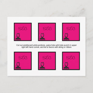 Carte Postale 6 Giraffe Coeur Mariage Faveur Tags