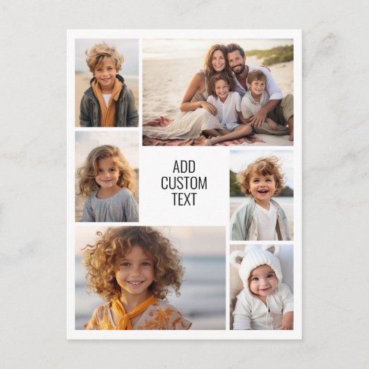 Carte Postale 6 photo collage - arrière - plan blanc - texte noi (Devant)