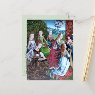 Carte Postale 6 saintes féminines dans un jardin (Moitié gauche