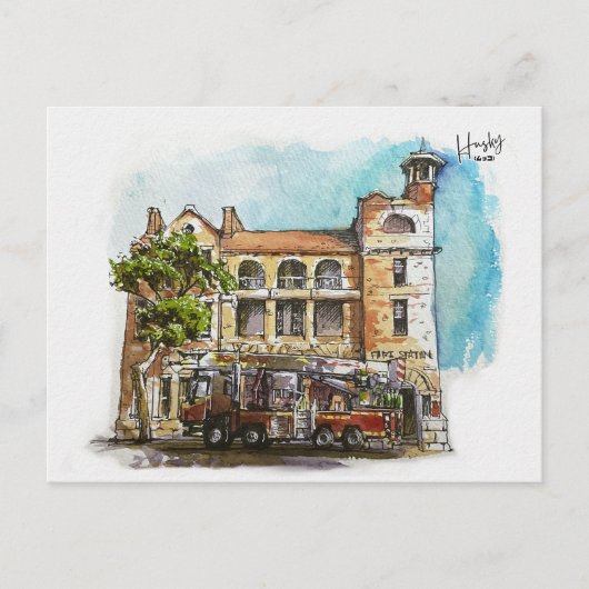 Carte Postale 6 : Station d'incendie (Devant)