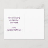 Carte Postale 6e anniversaire : Bold, amusant, simple, arc-en-ci (Dos)