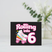 Carte Postale 6e anniversaire Roller Skate 6 ans (Debout devant)