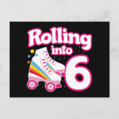 Carte Postale 6e anniversaire Roller Skate 6 ans (Devant)