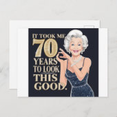 Carte Postale 70 ans anniversaire de mamie (Devant / Derrière)