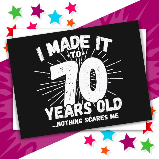 Carte Postale 70 ans drôle mème anniversaire 70 ans