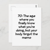 Carte Postale 70 ans Un hommage enjoué à sept décennies (Devant / Derrière)