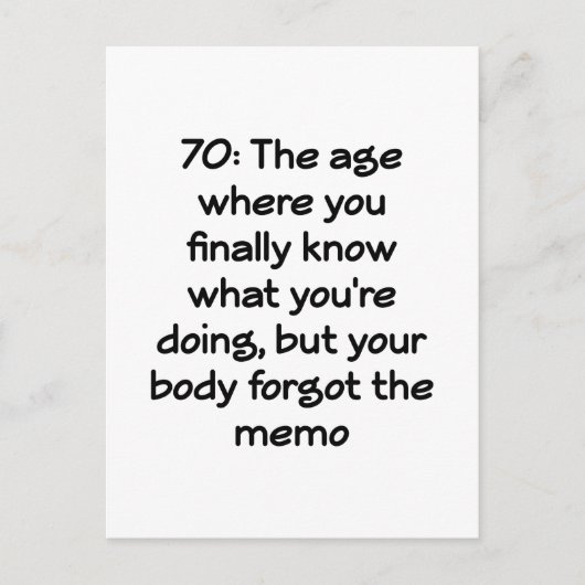 Carte Postale 70 ans Un hommage enjoué à sept décennies (Devant)