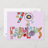 Carte Postale 70 et Fabuleux Joyeux 70e Anniversaire (Devant / Derrière)