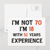 Carte Postale 70e anniversaire (Devant / Derrière)