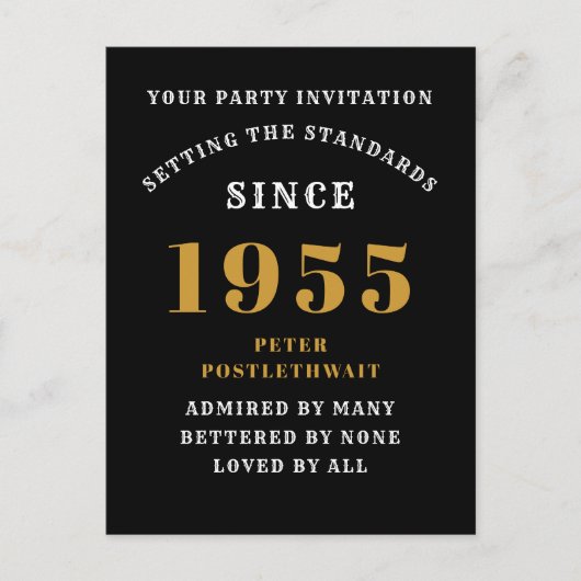 Carte Postale 70e Anniversaire 1955 Or Noir (Devant)