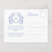 CARTE POSTALE 70E anniversaire Blue Floral Crest I (Dos)