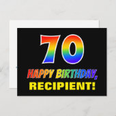 Carte Postale 70e anniversaire : Bold, amusant, simple, arc-en-c (Devant / Derrière)