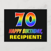 Carte Postale 70e anniversaire : Bold, amusant, simple, arc-en-c (Devant)