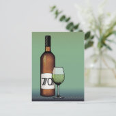 Carte Postale 70e anniversaire : bouteille de vin & verre (Debout devant)