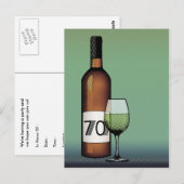 Carte Postale 70e anniversaire : bouteille de vin & verre (Devant / Derrière)