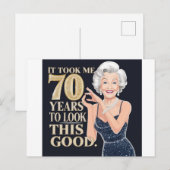 Carte Postale 70e anniversaire de grand-mère (Devant / Derrière)