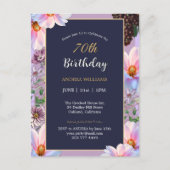 Carte Postale 70e Anniversaire Fête Fleur Printanière (Devant)