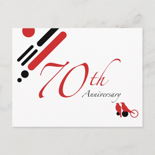 Carte Postale 70e anniversaire (oiseaux mods) (Devant)