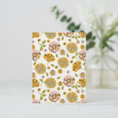 Carte Postale 70's Retro Floral Pattern (Debout devant)