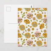Carte Postale 70's Retro Floral Pattern (Devant / Derrière)