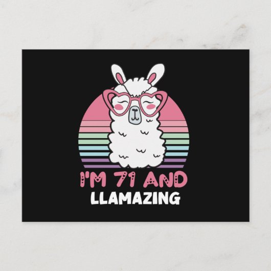 Carte Postale 71e anniversaire Llamazing Llama 71 ans Cadeau d'a (Devant)